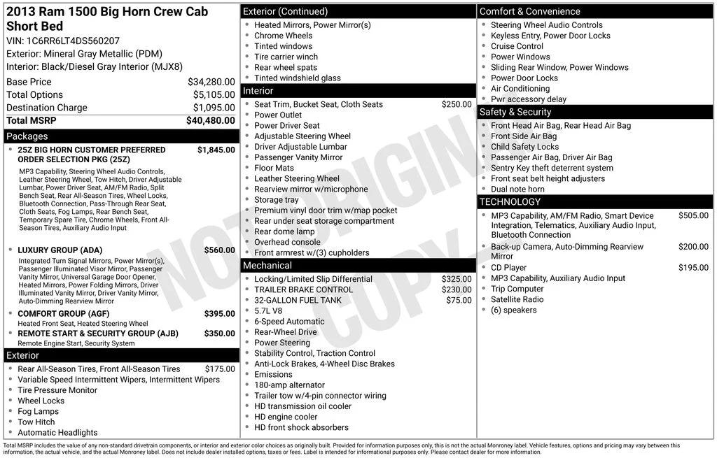 ram ram 1500 pickup 2013 1C6RR6LT4DS560207 image ram ram 1500 pickup 2013 1C6RR6LT4DS560207 image
